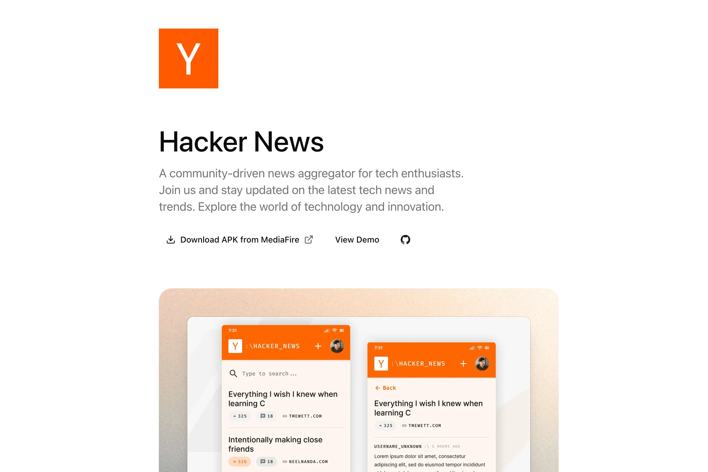 Hacker News client